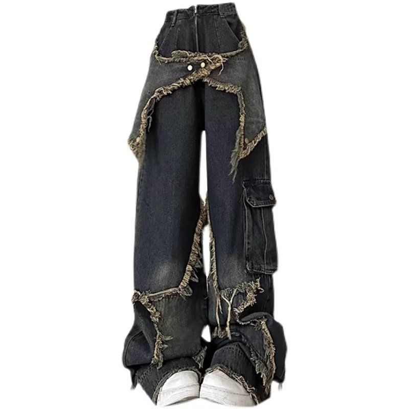 Street Fashion Trend 2025 - 2025 Chic Gothic Taschen Reißverschluss Freizeithose