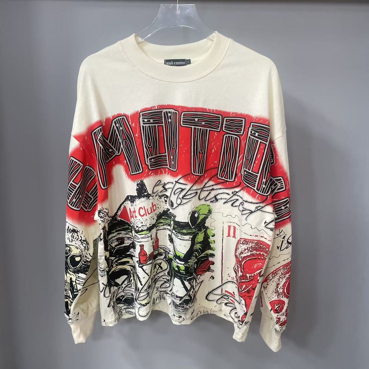 Street Fashion Clothes - Hochwertiges Designer MIXED-EMOTION Langarm-T-Shirt aus 100%