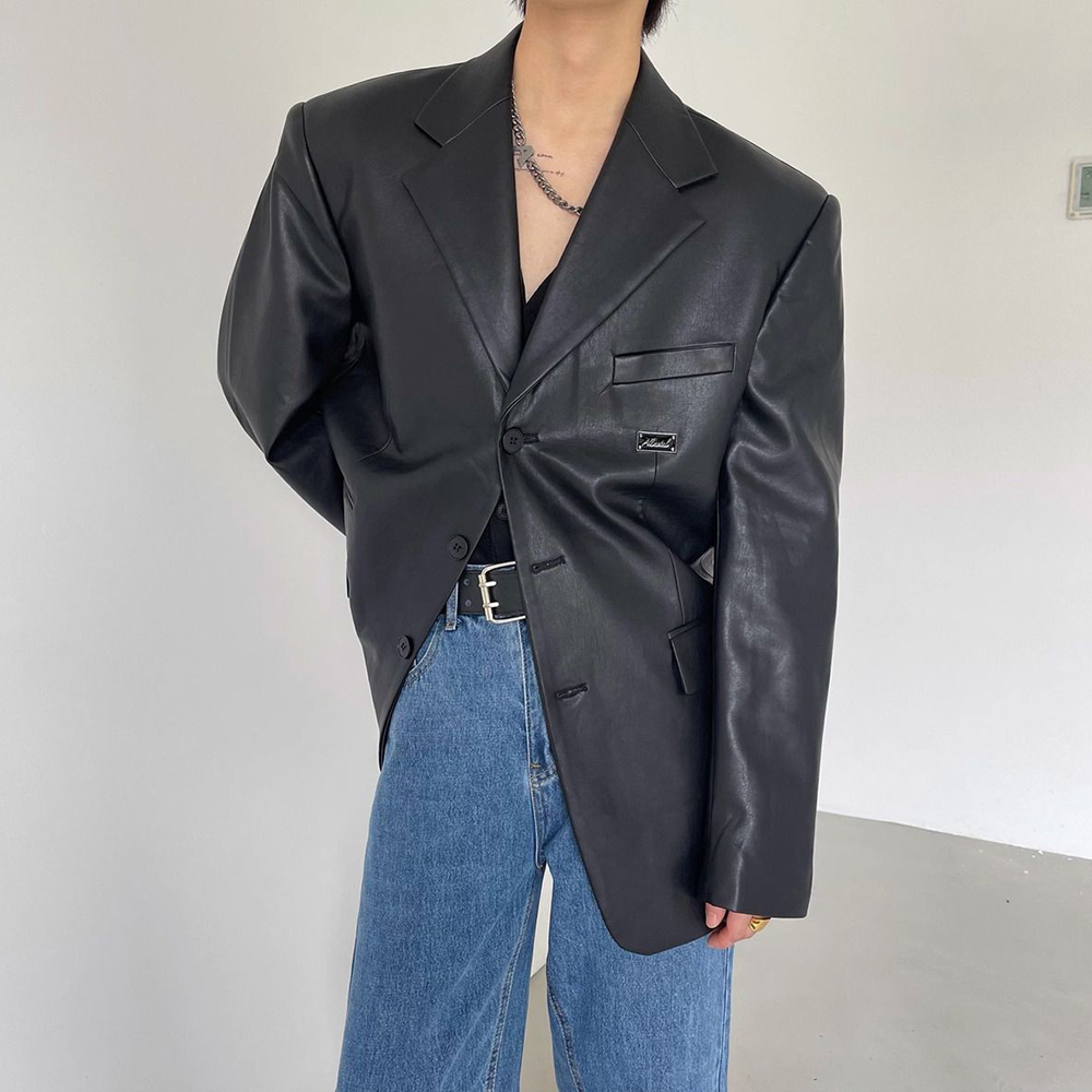 Street Fashion Trend 2025 - 2025 Winter Neue männer Langarm PU