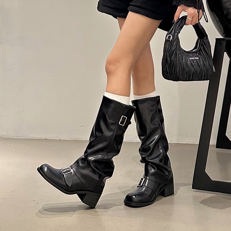 Street Fashion Trend 2025 - 2025 frau Stiefel Kniehohe Plattform Chunky