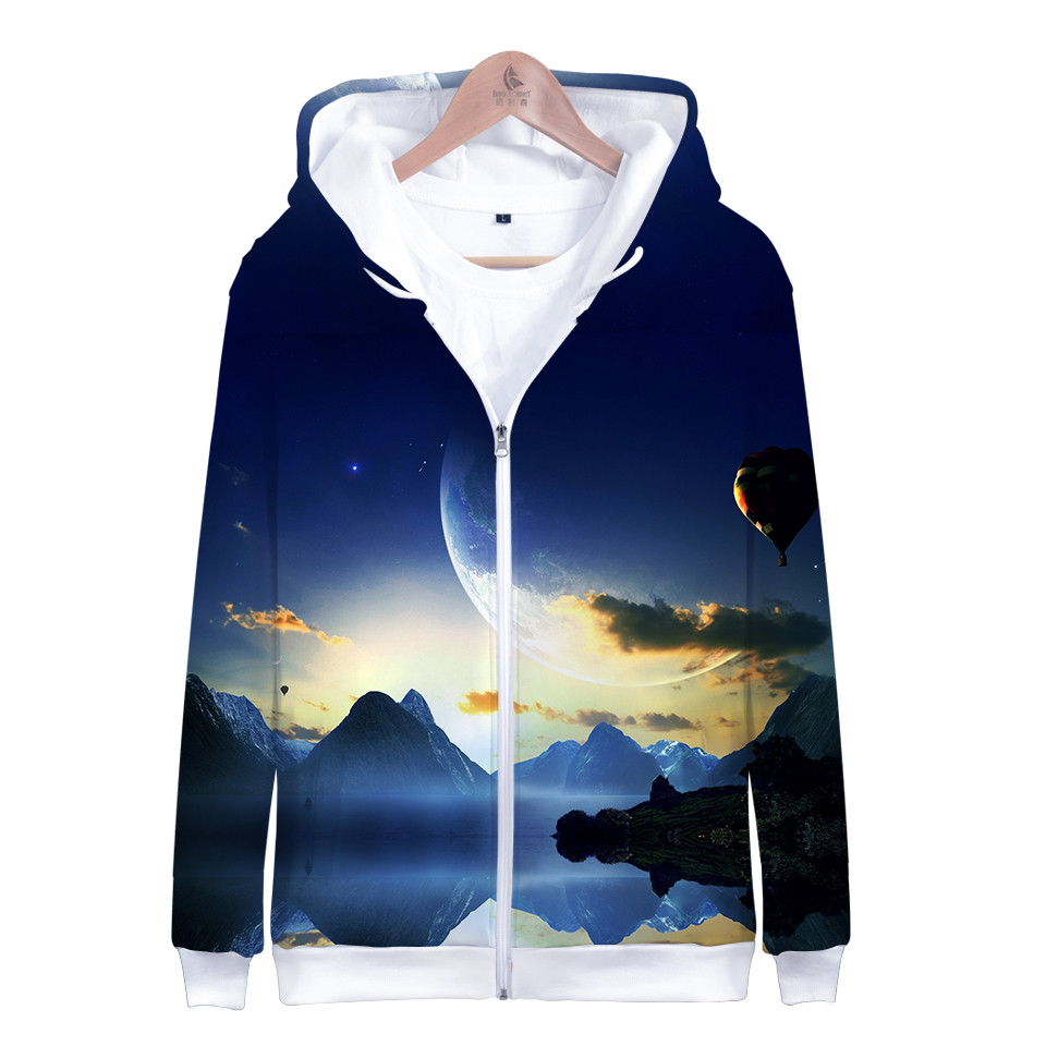 Coat Star Space Galaxy Kapuzen – Street Fashion Zip Up Hoodie Bewertung und Preis