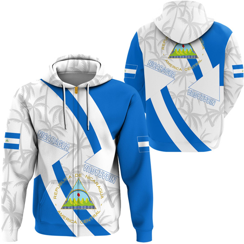Vintage Ni Nicaragua Flagge St – Street Fashion Zip Up Hoodie Bewertung und Preis