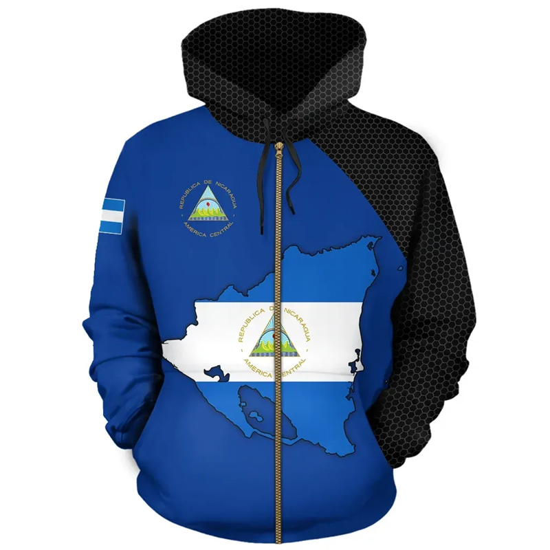 Vintage Ni Nicaragua Flagge St – Street Fashion Zip Up Hoodie Bewertung und Preis