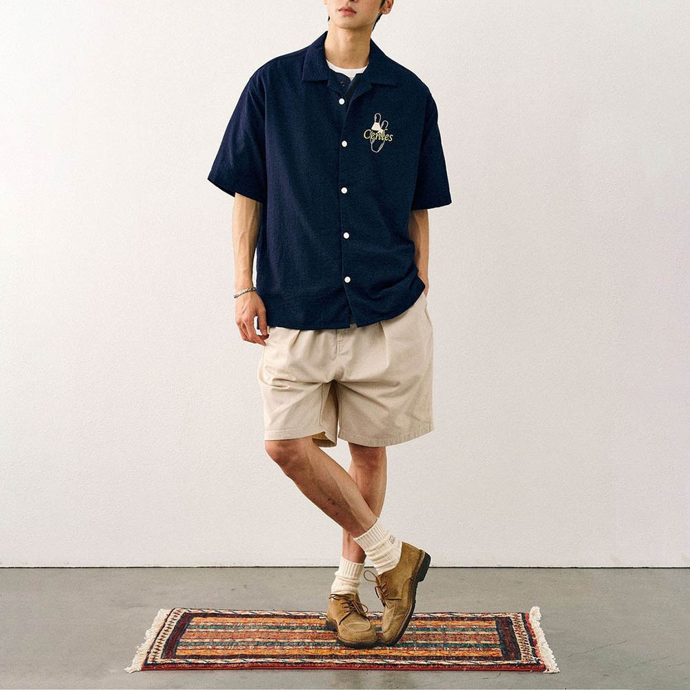 Herren-gesticktes Kurzarmhemd, – Street Fashion Trend 2025 Bewertung und Preis