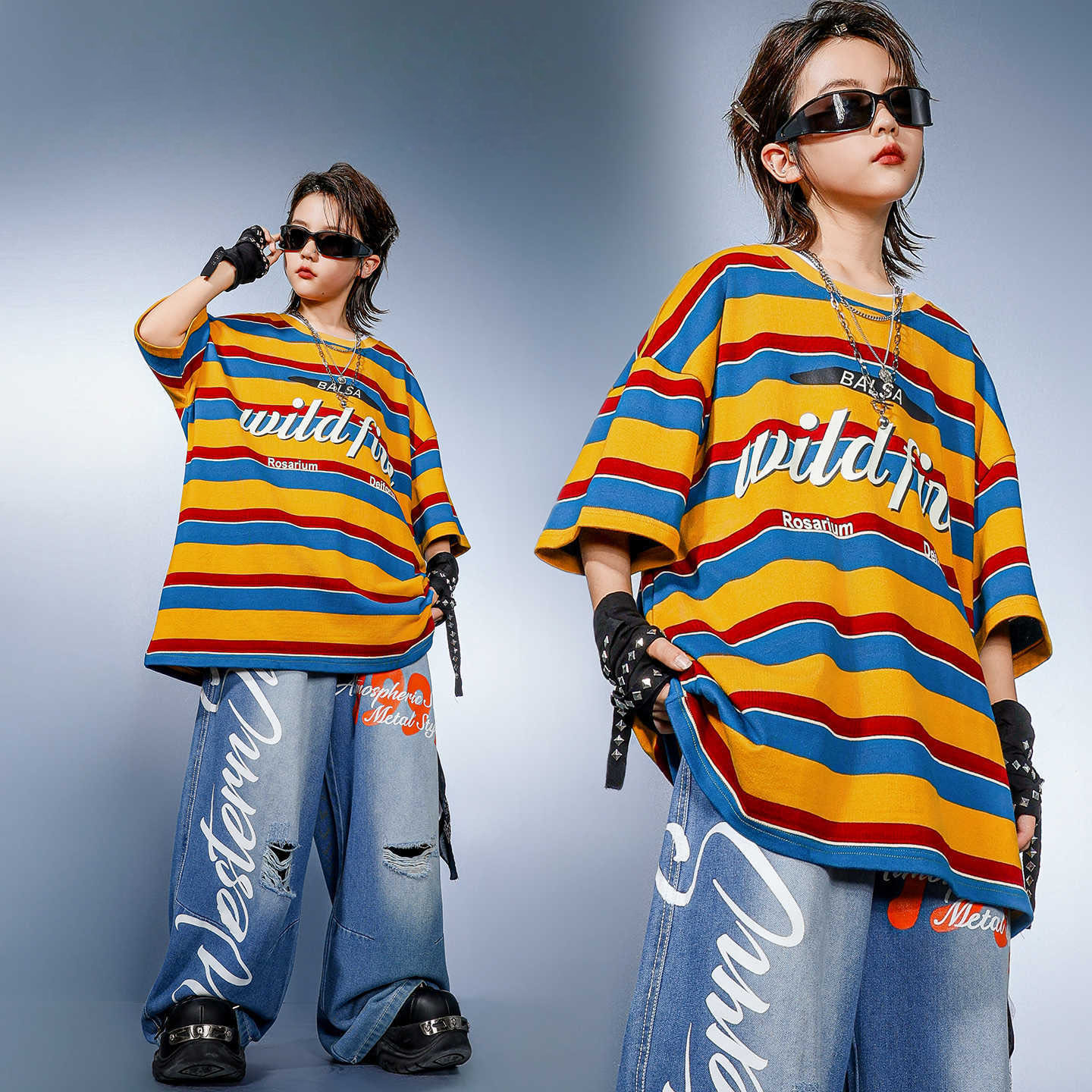 Kinder Hip-Hop-Kleidung Gelb G – Distressed Jean Rip Bewertung und Preis
