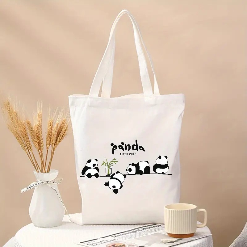 Niedliche Panda-Print Canvas-T – Tote Bag Canvas Print Bewertung und Preis